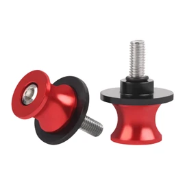 CHIFUN 2Pcs 6MM M6 X1.5 Motorcycle Swing Arm Spools Sliders CNC Aluminum Swingarm Spools Stand Screw Compatible with R1 R6 R3 MT07 MT09 FZ09 FZ10 MT03(Red)
