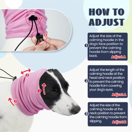 Nanaki Dog Calming Hoodie,3rd Gen Anti-Slip Hematomas Ear Wraps For Dogs Ear Covers,Adjustable Dog Ear Muffs Noise Protection,Fireworks Dog Ear Protector Dog Grooming Ear Cover Dog Head Wrap Dog Snood