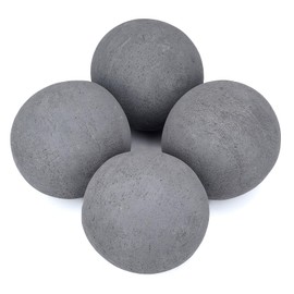Stanbroil Ceramic Fire Balls - 6" Round Fire Stones for Fire Pit Fire Bowl and Fireplace - Set of 4, Gray
