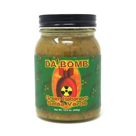 Da'Bomb - Green Habanero Pepper Salsa - 15.5 oz Bottles - Made in USA with Habanero & Jolokia Peppers- Non-GMO, Gluten Free, Sugar Free, Keto - Pack of 1