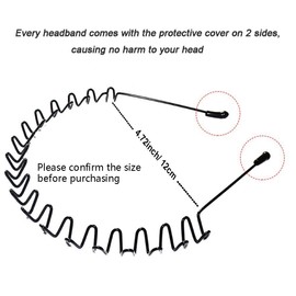 WantGor Metal Headbands, 2 Pack Fashion Unisex Black Hairband Spring Wave Non Slip Sports Headwear Hair Hoop Hair Accessories (2 Pack)