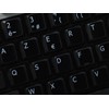 REPLACEMENT FRENCH AZERTY KEYBOARD STICKERS BLACK BACKGROUND