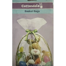 2 PCS Cottondale Easter Basket Wrap Bags with Clear Design 24" x 25"