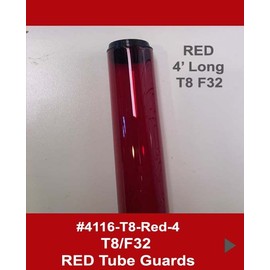 1800ceiling 4' RED Tube Guard for T8-F32 Bulb (4)