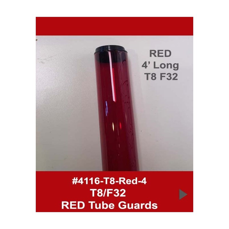 1800ceiling 4' RED Tube Guard for T8-F32 Bulb (4)