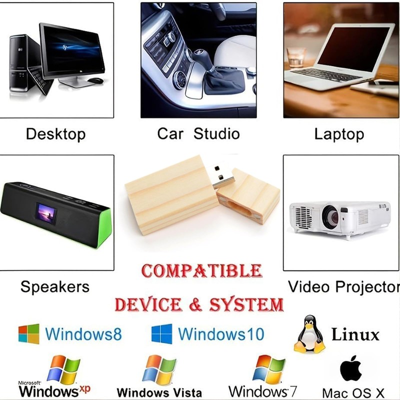 Yaxiny 5-Pack 32GB USB Flash Drive Ahorn Holz 3.0 USB