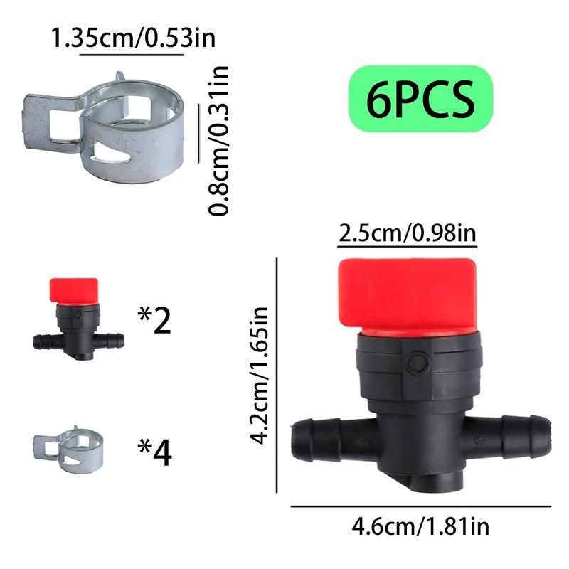 GroveEss Universal 180°Fuel Shut Off Valve,Inline On/Off Fuel Tap with