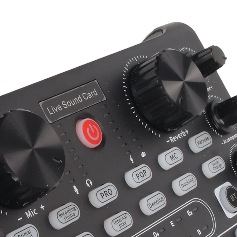 Live Sound Card, Bluetooth Mini Audio Mixer Board with Sound