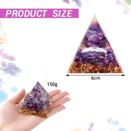 Rolin Roly Positive Pyramid Gemstones Healing Stones Natural Home Decor Desktop Ornament Esoteric Gifts (Purple)