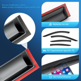 WGGDRAQQ 4Pcs Set Tape-On Rain Guards Window Visors for Acura TLX 2021-2024 Window Deflectors Black