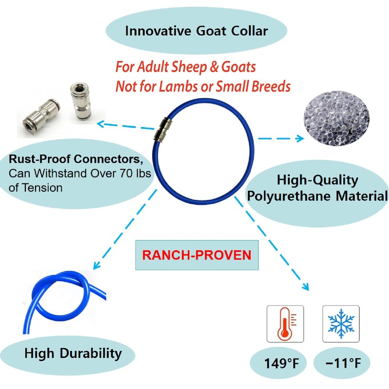 7-Pack Large Heavy Duty Goat & Sheep Pasture Bells with
