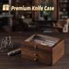 Knife Display Case, Knife Collection Display Holder with Glass Lid,
