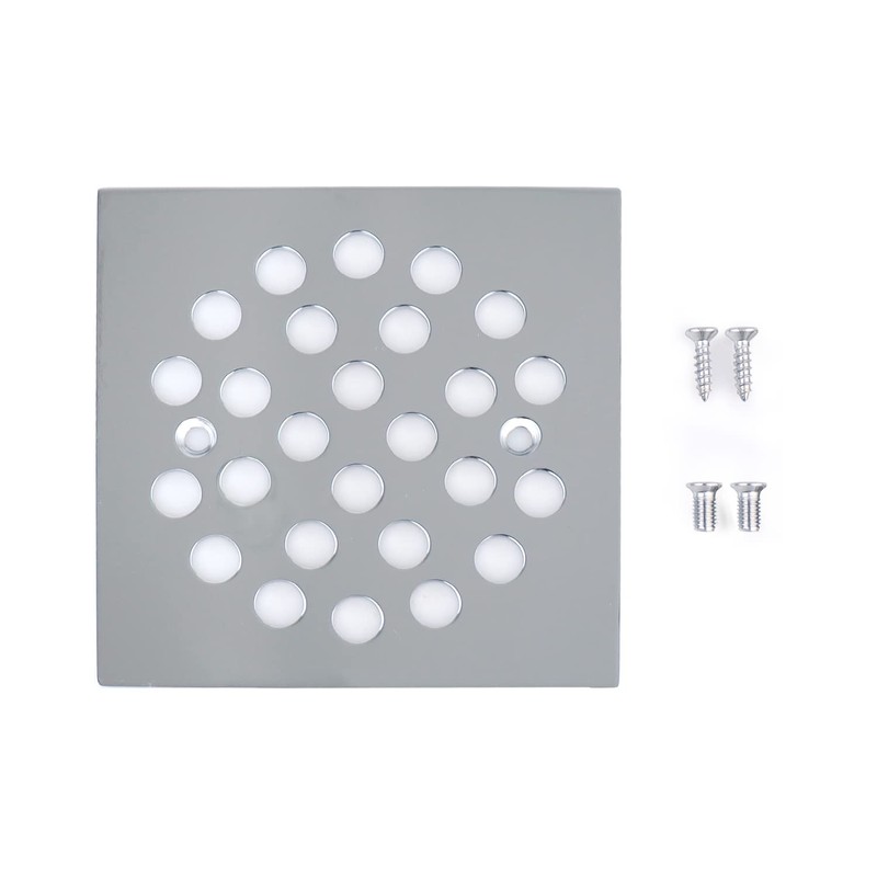 Poyde 4-1/4 Inch Screw-in Square Floor Drain Cover Replacement Shower