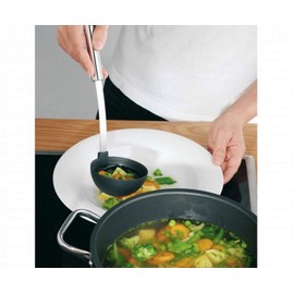 Silit Classic Line Soup Ladle 30 cm Sauce Ladle with Plastic Monkey Polished Stainless Steel Heat Resistant Ideal for Coated Pots