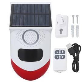 Motion Sensor Alarm Solar Sound and Light Alarm Wireless IP67 Waterproof Intelligent Outdoor Alarm with Built in Battery for Farm Outdoor