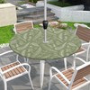 lenanasu Sage Green Outdoor Tablecloth with Umbrella Hole Tropical Fern