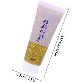 Purpurina Líquida Corporal Dorada en Gel 50ml Brillo Efecto Decorativo, para Rostro y Brazo, Fácil de Usar, Adecuado en Maquillaje de Fiesta