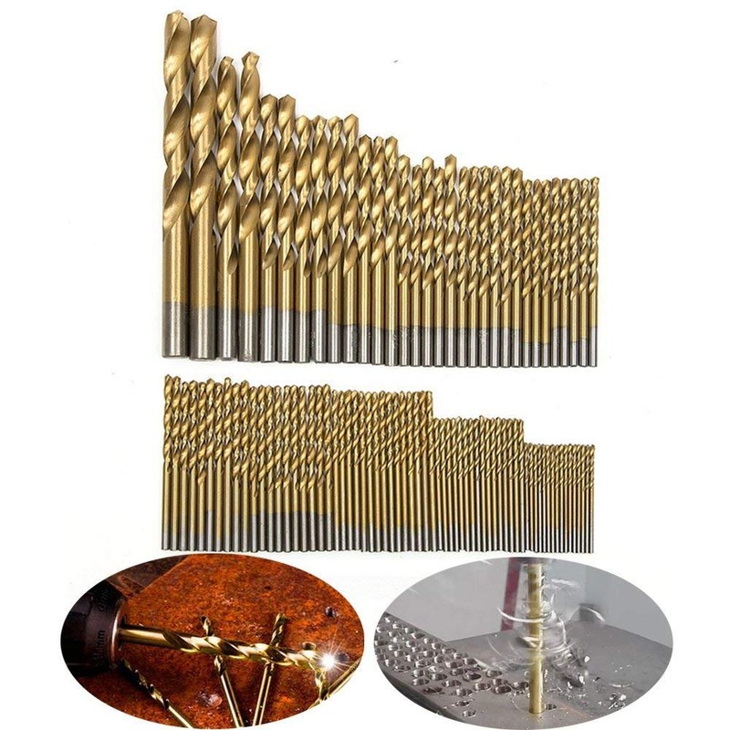Malayas 99pcs/Set Titanium Coated HSS High Speed Steel Drill Bit