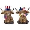 Valery Madelyn 4th of July Decorations Highland Cow Patriotic Decoration,