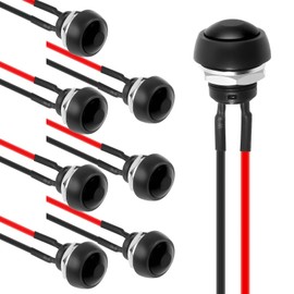 8pcs 12mm Momentary Push Button Switch,1/2” Waterproof Momentary Switches, Mounting Hole On Off Mini Round Black PBS-33B