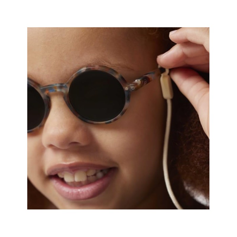 Ijipiji Junior Sunglasses for Kids #G Round, blue otas/grey