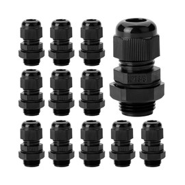 Bates- Cable Gland, 12 Pack, 3/8 NPT, Nylon Strain Relief Cord Connector, Cord Grip, Watertight Cord Connector, Cable Glands Waterproof, Cable Gland Connector, Weatherproof Cord Connector