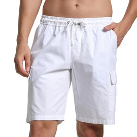 Bellnorth - Conjunto de chándal para hombre, ropa activa, con cierre completa, forro polar, con capucha, pantalón cargo de 2 piezas, estilo casual, Blanco, 3X-Large