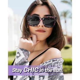 Myiaur Fit Over Sunglasses for Women, Trendy Designer Style Oversized Polarized Sunglasses for Driving with UV400 Protection