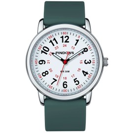 PINDOWS Women Watches, Student Unisex Analog Quartz Women Wrist Watch, 30M Waterproof Military Time Display Visibility Luminous Dial, JP2106N13: Silver, Classic