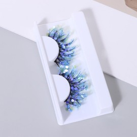 1 Pair 25mm 3D Luminous Mink Lashes Fluffy Dramatic Eyelashes Messy Long False Eyelashes Makeup Sequin Eyelashes (Q-12)