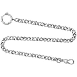 Gotham Silver-Tone Pocket Watch Chain Fob Curb Link 36cm GWCSTLCHAIN
