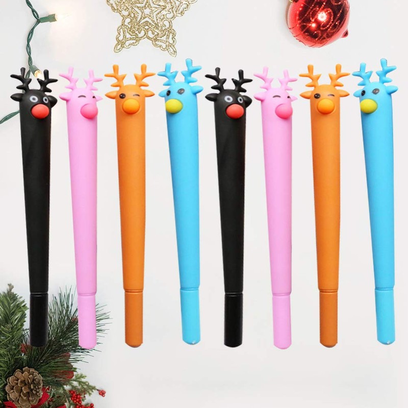Christmas Deer Animal Gel Pen Cute Stationery 8pcs Picture 3