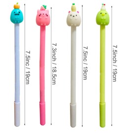 40 Pcs Cute Animals Pens Gel Ink Pens Fun Kawaii Pens Fruit Writing Pens 0.5 mm Black Ink Cool Pens Novelty Fun Pens for Kids School Office Home Supplies Student Present Animals Party Favors