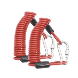 MyyYiTar 59in(1.5M) Spring Wire Cable with Loops 4mm Thickness Rubber Coated Stainless Wire Tether Lock,Red