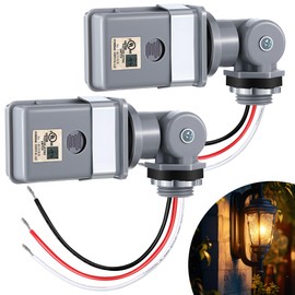 Ceoighe 2 Pack Photocell Sensor for Outdoor Lights, 120VAC 50/60 Hz Photocell IP54 Waterproof, Swivel Mount Photocell, Dusk to Dawn Sensor Photoelectric Switch for Back Yard Lightening