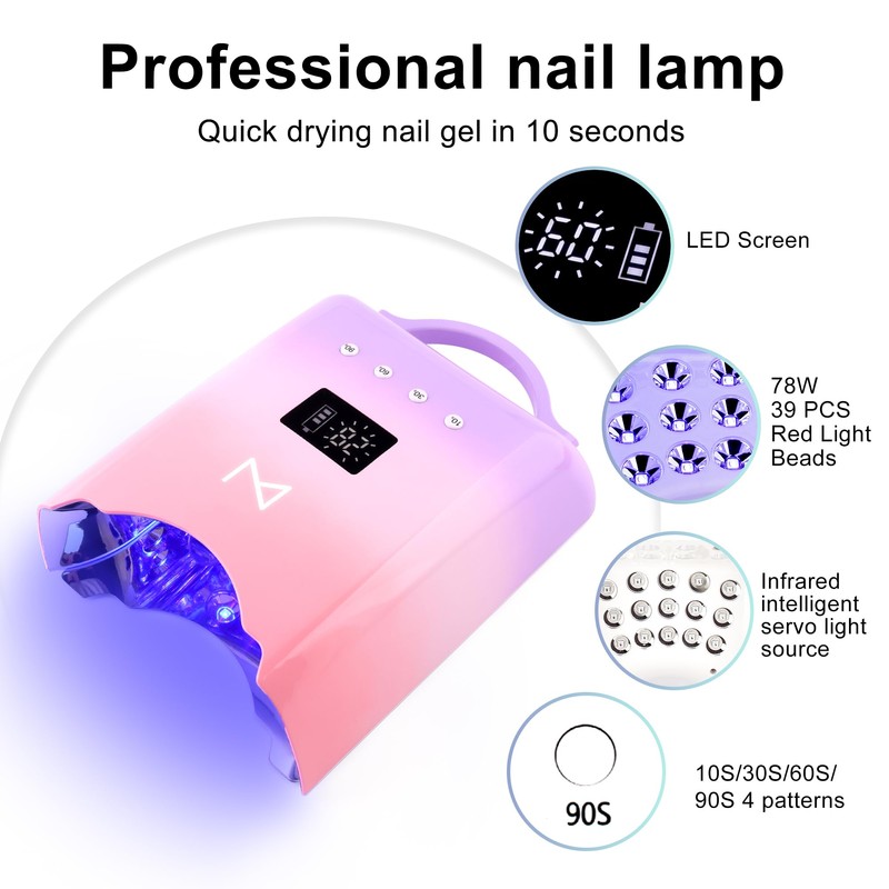 M - NEO Cordless & Rechargeable Nail Curing Lamp 78W