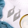 BriLove Women's Bohemian Boho Crystal Hollow Leaf Chandelier Dangle Earrings