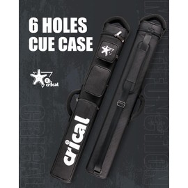 CRICAL Pool Cue Case 2x4 Hard Pool Stick Case Holds 2 Butts and 5 Shafts for Adults Billiard Cue Case with Soft Shoulder Straps