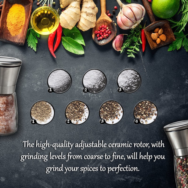 KitchenBliss Professional Salt and Pepper Grinder – Premium Stainless Steel