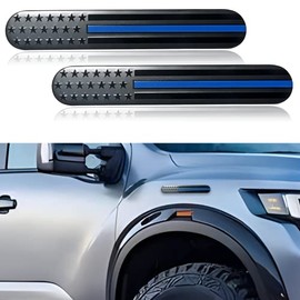2Pcs USA American Metal Flag Auto Fender Emblem, Embossed 3D Metal Adhesive Sport Truck Car Badge,USA Flag Decal for for Auto SUV Truck Motorcycle (Bl