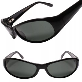 KISS Old Stock 90s Y2K True Vintage Timeless Style Mens Black Rectangle Sunglasses