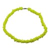 Tiger Smile Real Chips Puka Shell Necklace 18" Neon Yellow