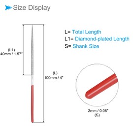 CoCud Diamond Coated Needle File, 150 Grit 2 mm Shaft 100 mm Length, Diamond Round Files Sharpening Tool - (Applications: for Metal Glass Stones), Pack of 10