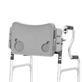 EldHilfe Walker Tray, Detachable Tray Walker Aid Accessory Tray Table are Suitable for Most No Side Railing Standard Walking Aids, with Two Cup Holes, Tool Free Installation,20.47 * 10.23 ins
