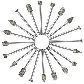 ZFYQ 20pcs Rotary Burrs Set with 3mm Shank for Dremel Rotary Tools/Polished Grinding DIY Engraving