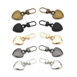10Pcs Multicolor Journey Studio Heart Shaped Zipper Pull Replacement Metal Zipper Backpack Zippers Mend Fixer Repair for Coats Jackets Pants Luggage, Fasteners, Garage Storage, Storage Racks
