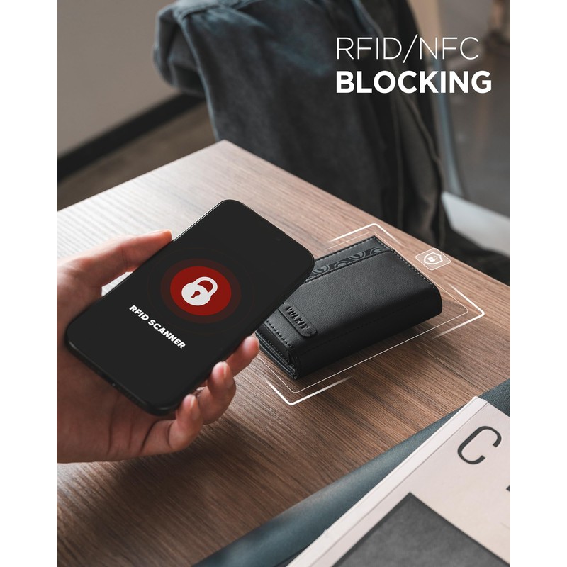 VULKIT Mens Wallet for Max.12 Cards with Pop-Up Credit Card