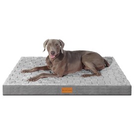 Patas Lague Checkered Orthopedic XXL Dog Bed for Extra Large Dogs 48''X30'', Waterproof Big Large Dog Beds with Removable Washable Cover,Egg Crate Foam Pet Bed Mat with Nonskid Bottom, Grey