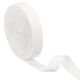 BENECREAT - Banda elástica de felpa blanca de 12.03 yardas, banda elástica plana de poliéster de 0.98 pulgadas de ancho, cómoda costura elástica para proyectos de costura, accesorios de costura