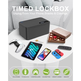 Safe Timed Lock Box, Phone Lock Box with Timer Unplug from Phones,Video Games,Social Media,Snacks&Cravings,Self-Control Lockable Storage Box, Phone Locker Time Locking Container for Better Habits